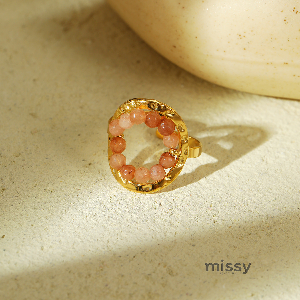 Anjali Beaded Geometric Ring [LX45DSG3]