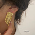 Annagrace Curved Tassel Chain Earrings [X4JRK70Z]