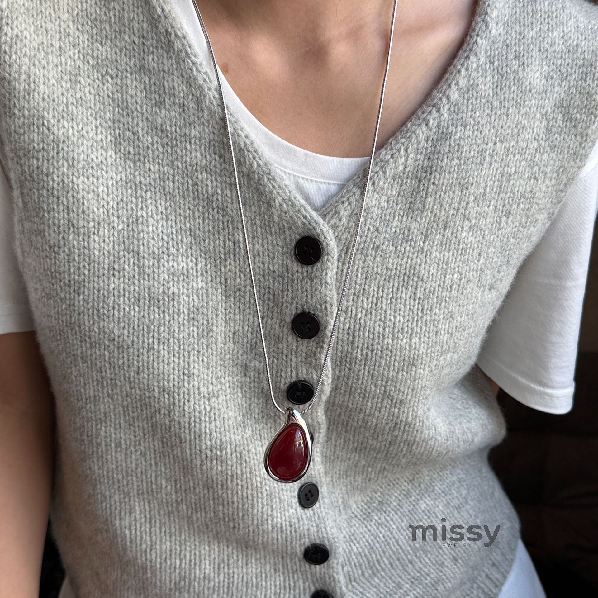 Annaly Agate Drop Necklace [IP1T7AWD]