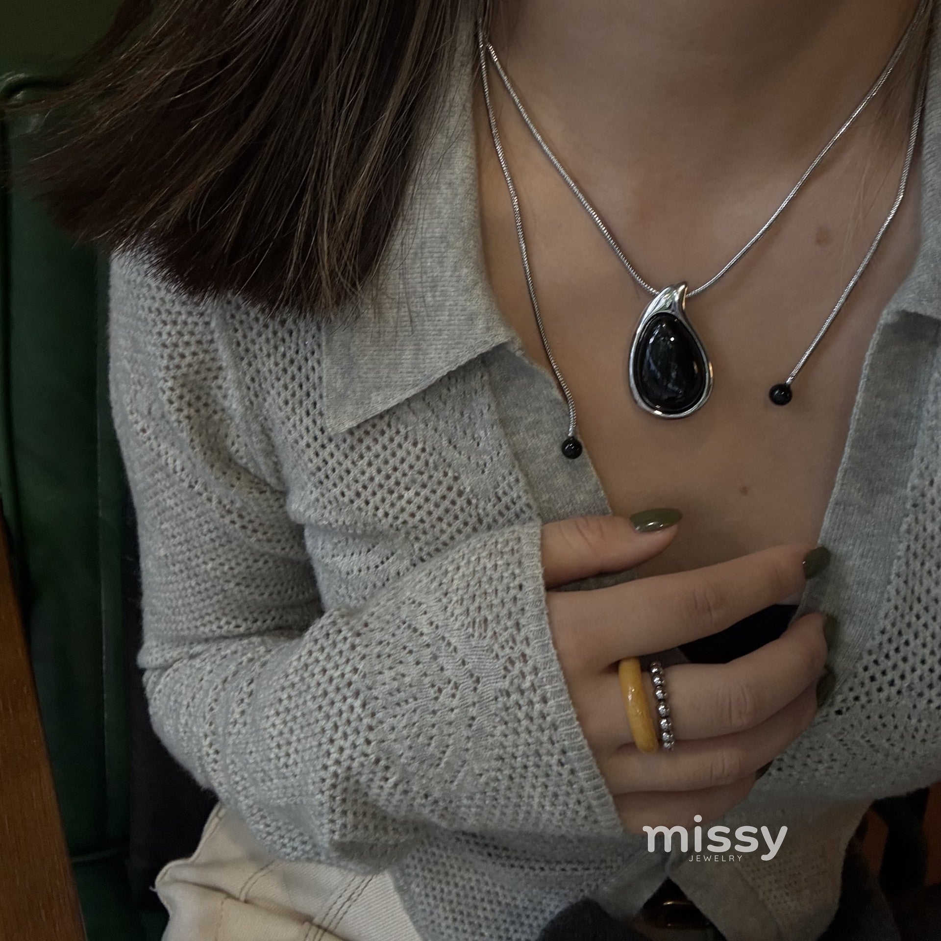 Annaly Agate Drop Necklace [YQCYM79G]