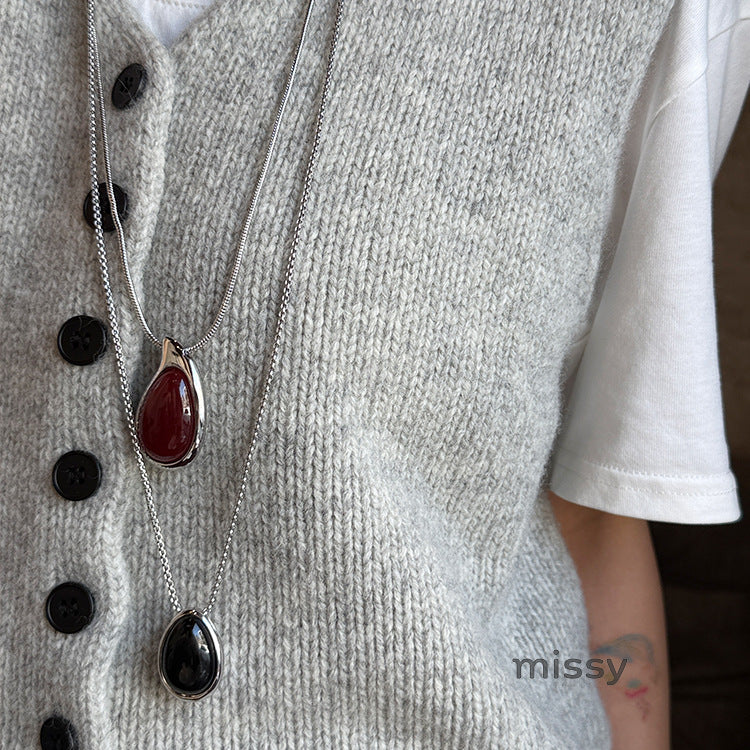 Annaly Agate Drop Necklace [0IBLA278]