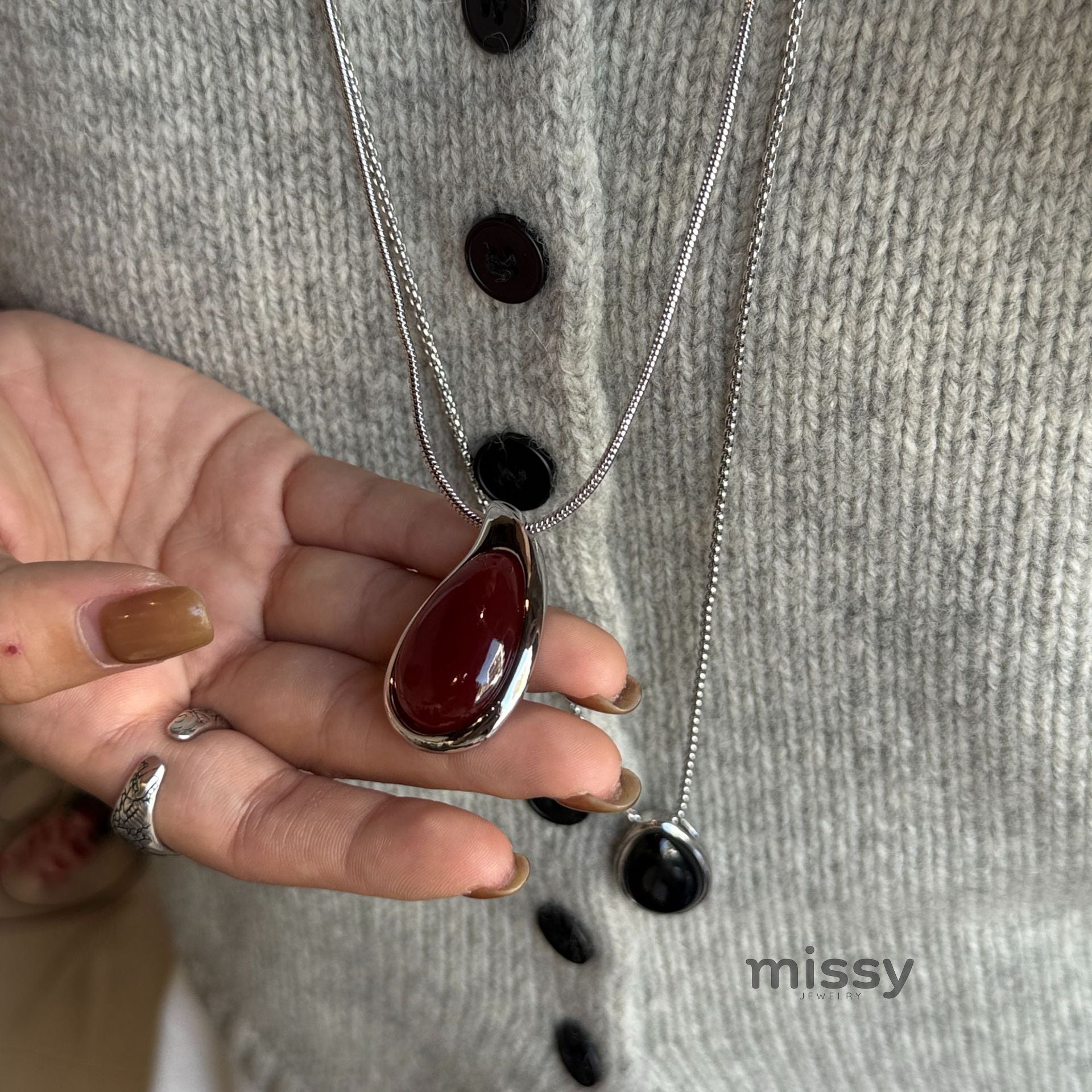 Annaly Agate Drop Necklace [QKHQSDAC]