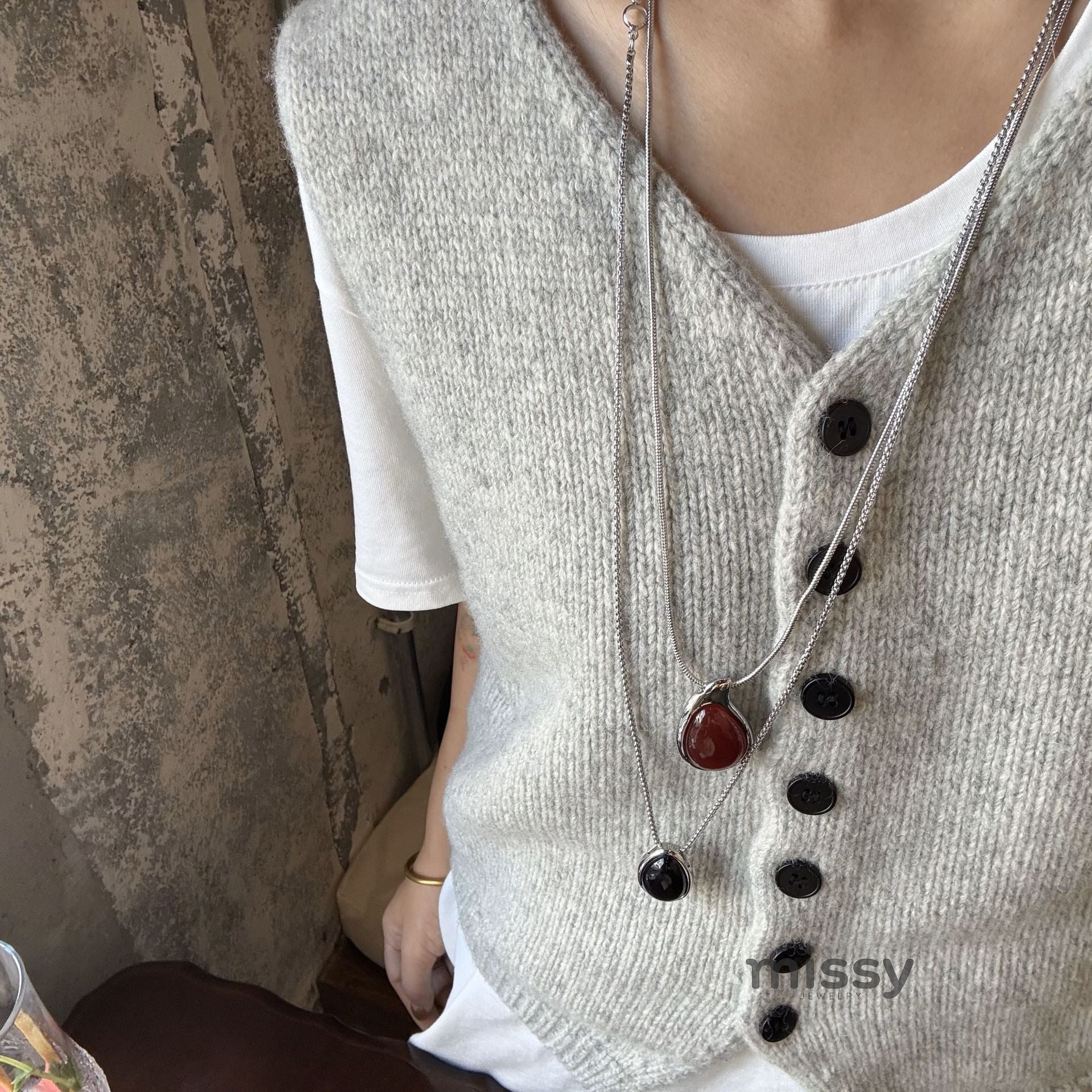 Annaly Agate Drop Necklace [R4LUDRD5]