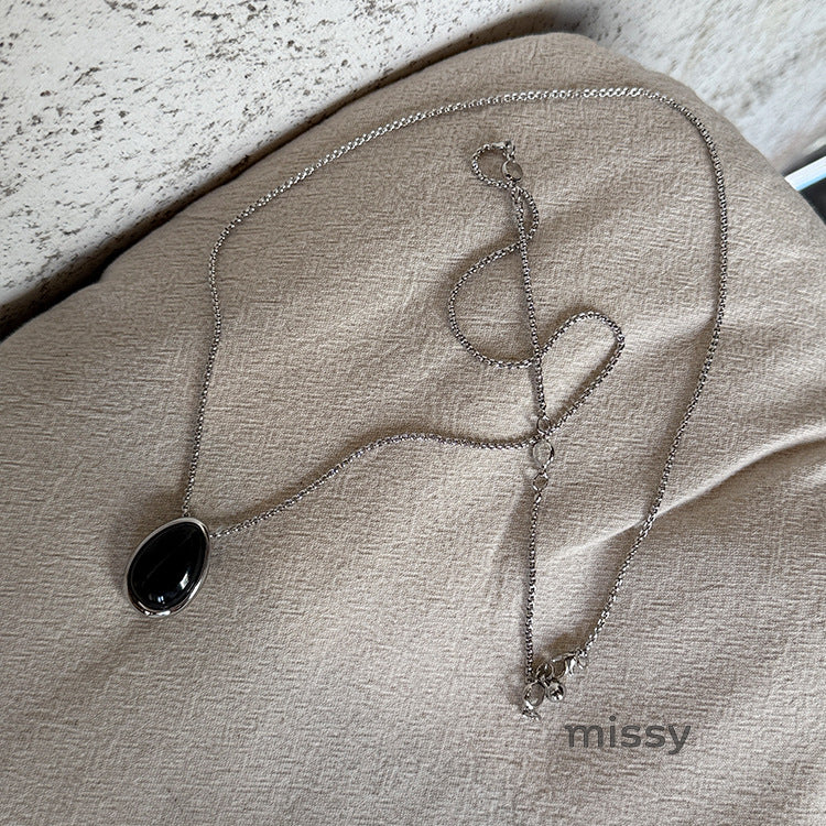 Annaly Agate Drop Necklace [O1BKTMAT]