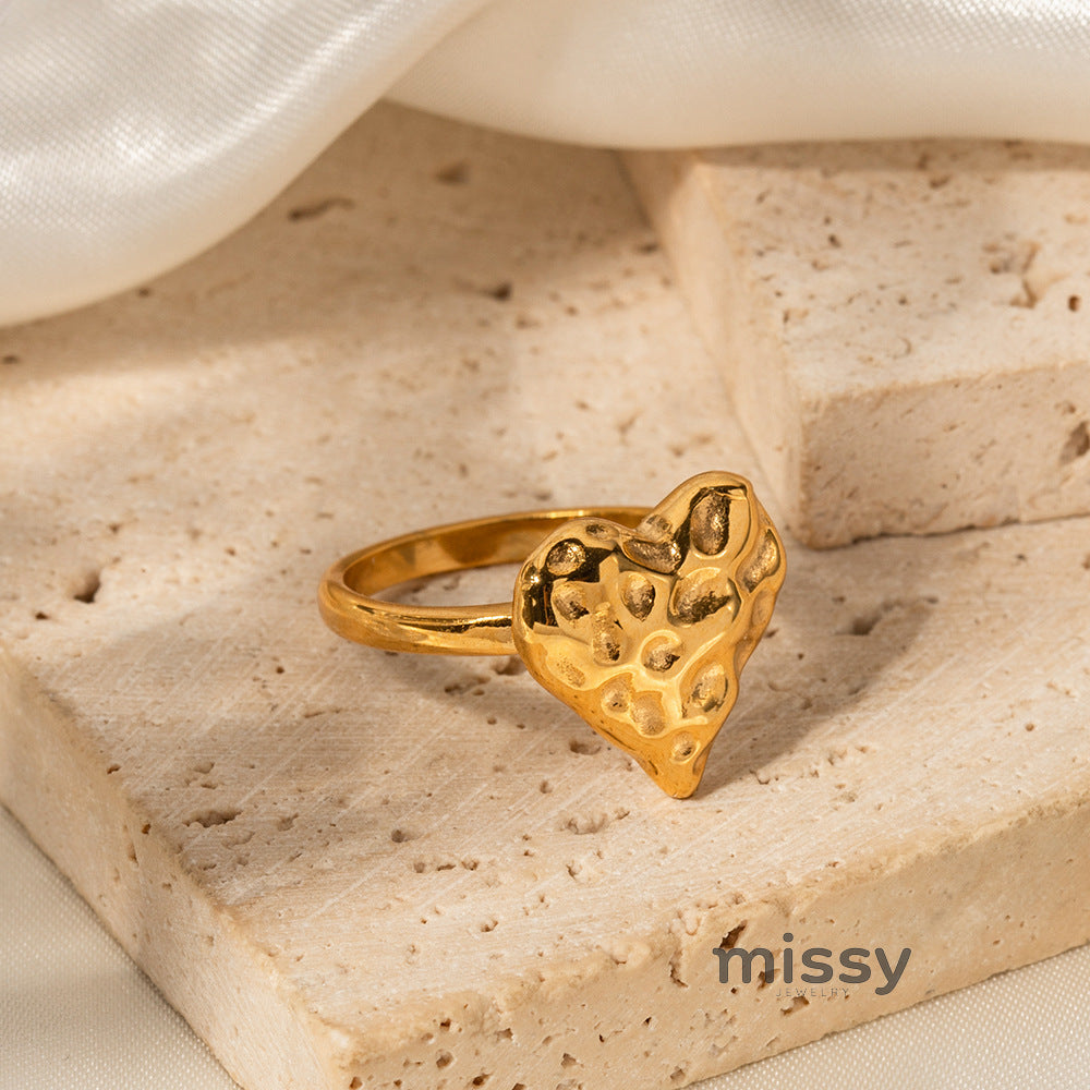 Annaly French Lava Heart Ring