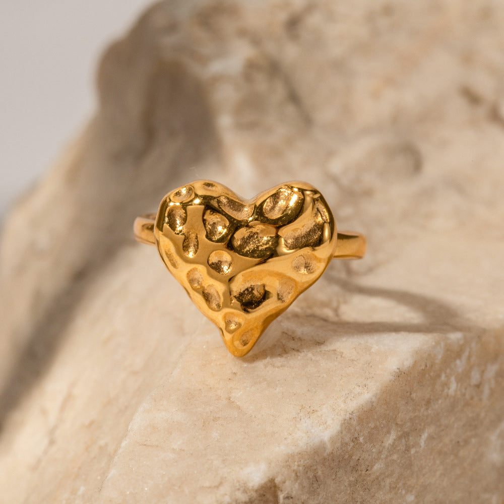 Annaly French Lava Heart Ring