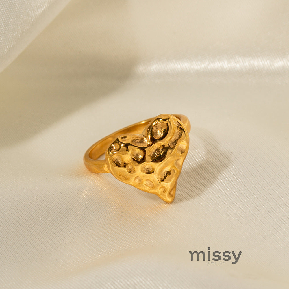 Annaly French Lava Heart Ring