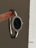 Anorah Diamond Oval Bracelet Watch [F8XMZ9II]