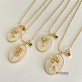 Anslee Mother-of-Pearl Birth Flower Necklace [S97N2IU5]
