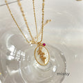 Anslee Mother-of-Pearl Birth Flower Necklace [NOETSR15]