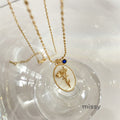 Anslee Mother-of-Pearl Birth Flower Necklace [XRBD909D]
