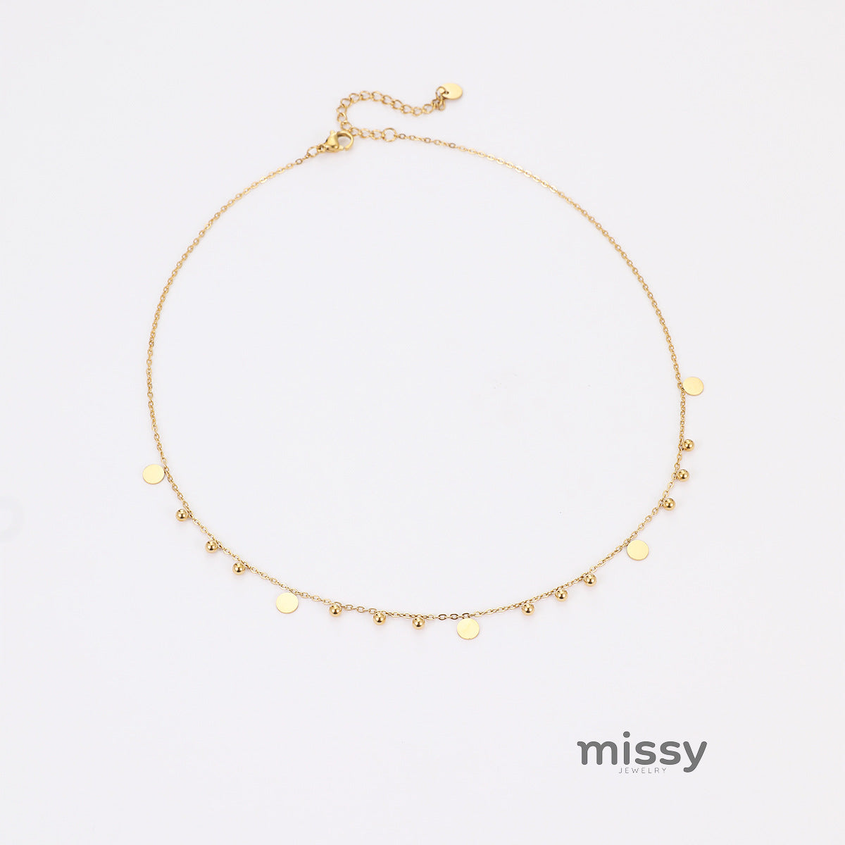 Apryl Delicate Disc Necklace [N8U8E8TP]