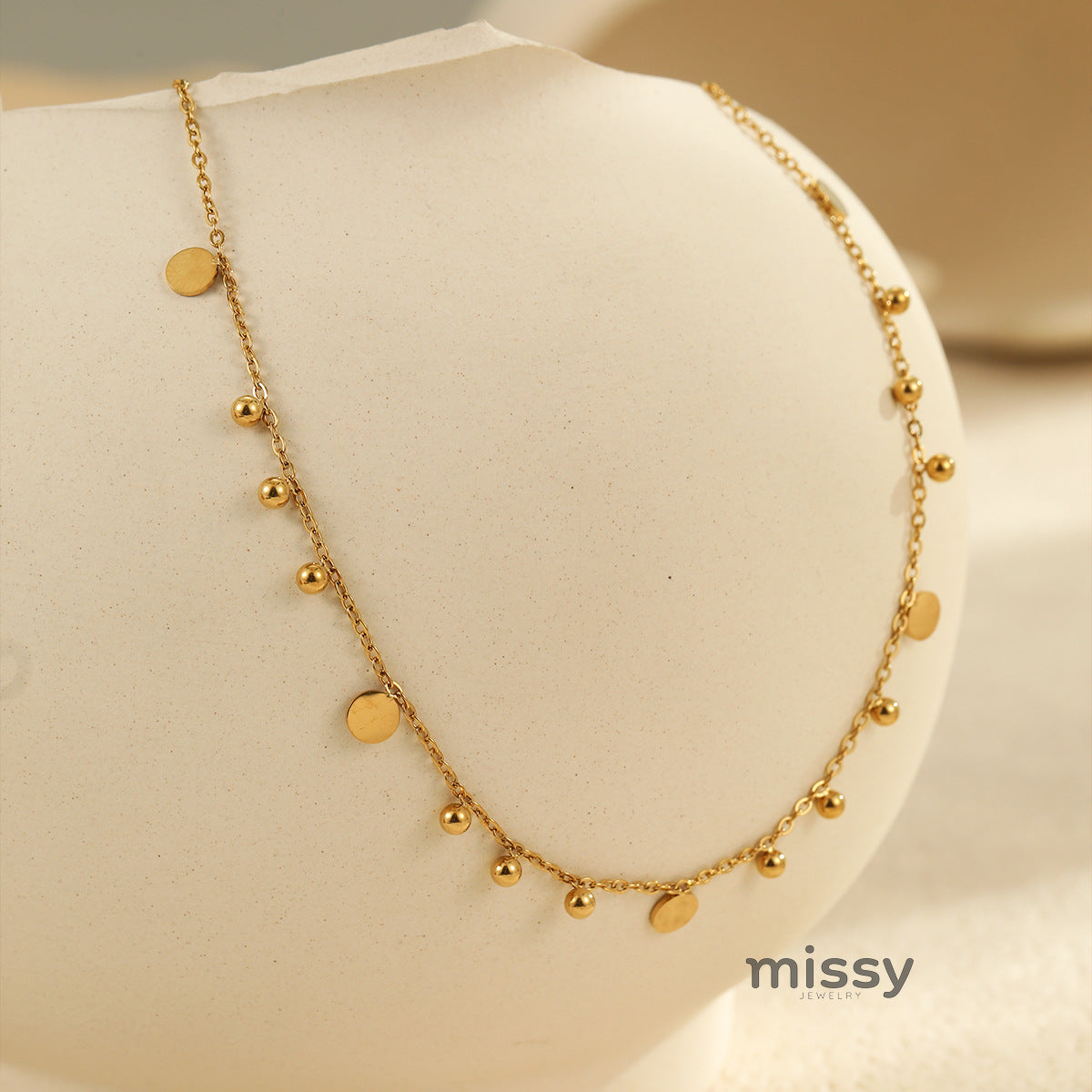 Apryl Delicate Disc Necklace [5C1PU70Q]