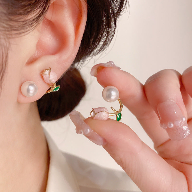 Ara Tulip Pearl Stud Earrings - Gold [N8RNSK01]