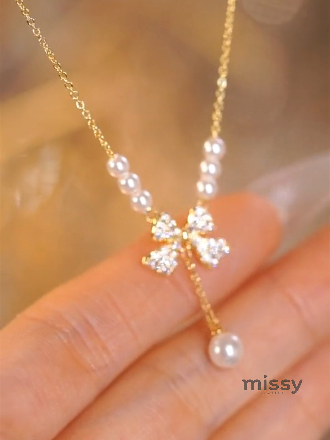 Arantza Pearl Butterfly Tassel Necklace