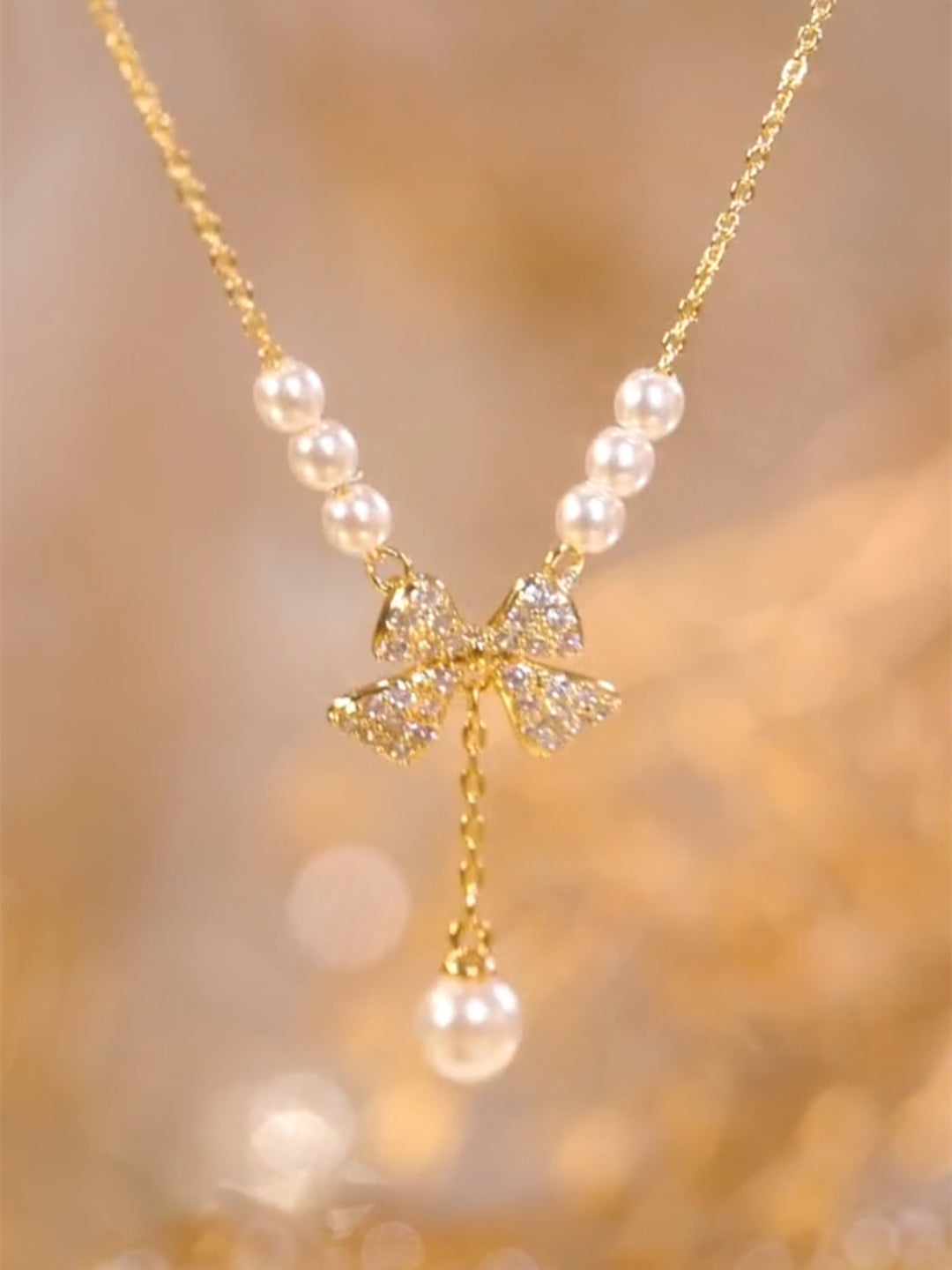 Arantza Pearl Butterfly Tassel Necklace