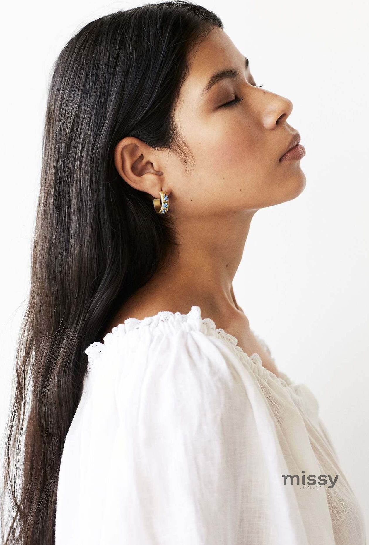 Ariam Botanical Hoop Earrings [AIUJCI78]