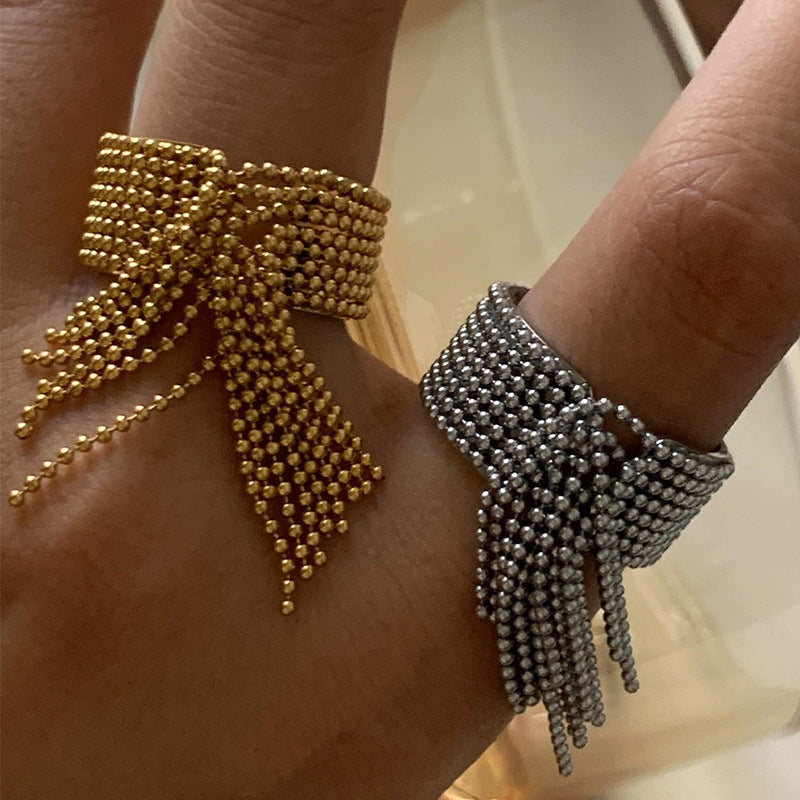Ariam Titanium Tassel Ring