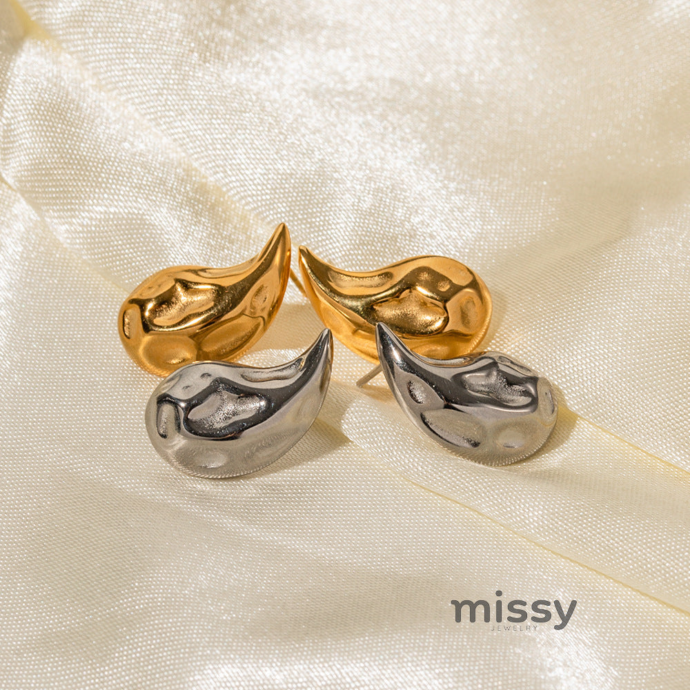 Arina Hammered Teardrop Earrings