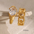 Ariyanna Geometric Stainless Ring [SMO1K9YO]