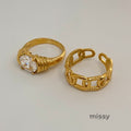 Ariyanna Geometric Stainless Ring [07JYH6X9]