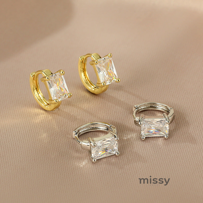 Arlo Square Zircon Drop Earrings [5BGW0VCL]