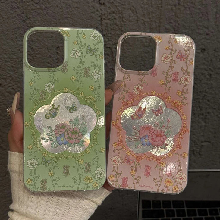 Artistic Vine Peony iPhone Case [ELJ8ADTK]