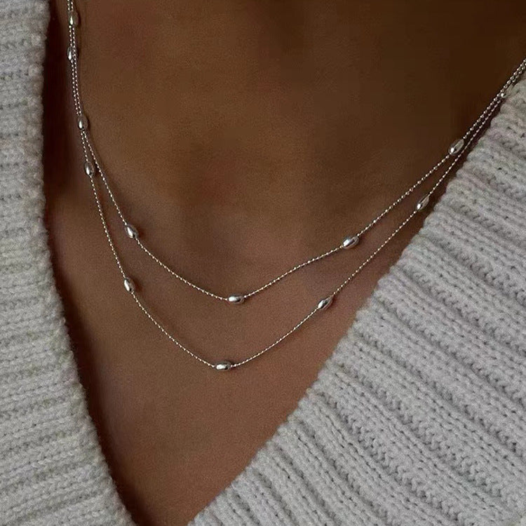 Ashley Olive Bead Chain Necklace [PBGZXF23]