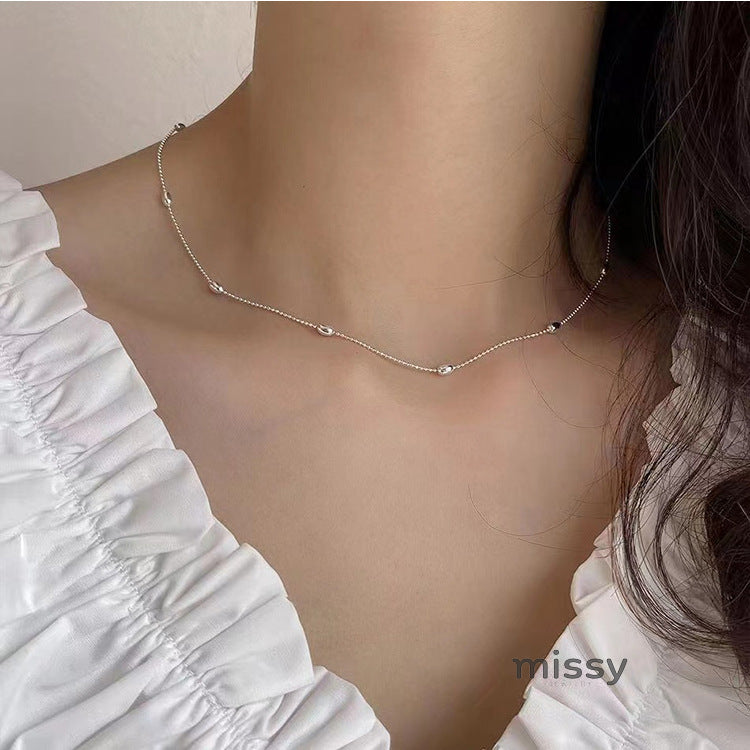 Ashley Olive Bead Chain Necklace [H98REE76]