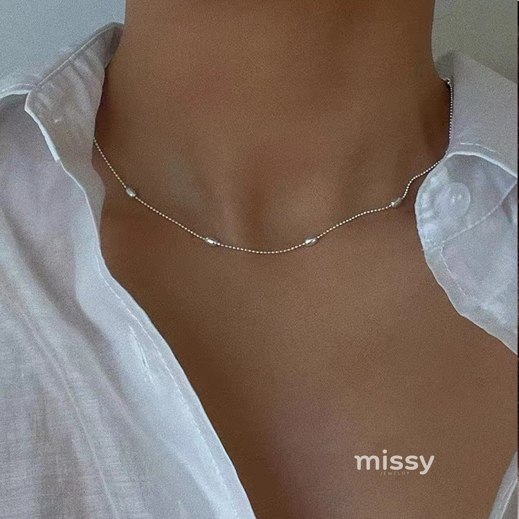 Ashley Olive Bead Chain Necklace [S7O5IXC9]
