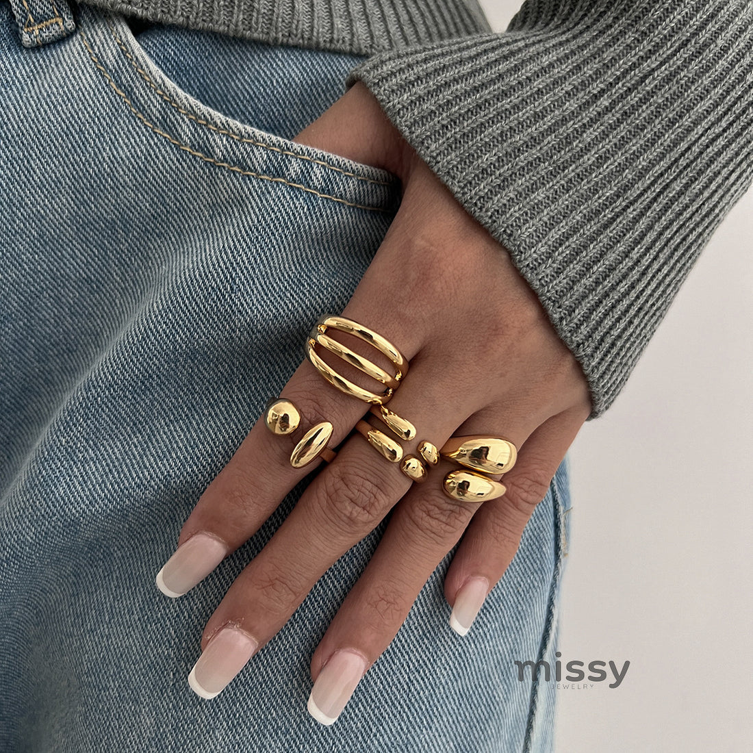 Ashlynn Geometric Ring Set [H4PV1CAO]