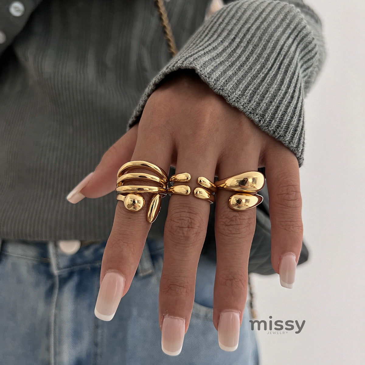 Ashlynn Geometric Ring Set [JSITKK1C]
