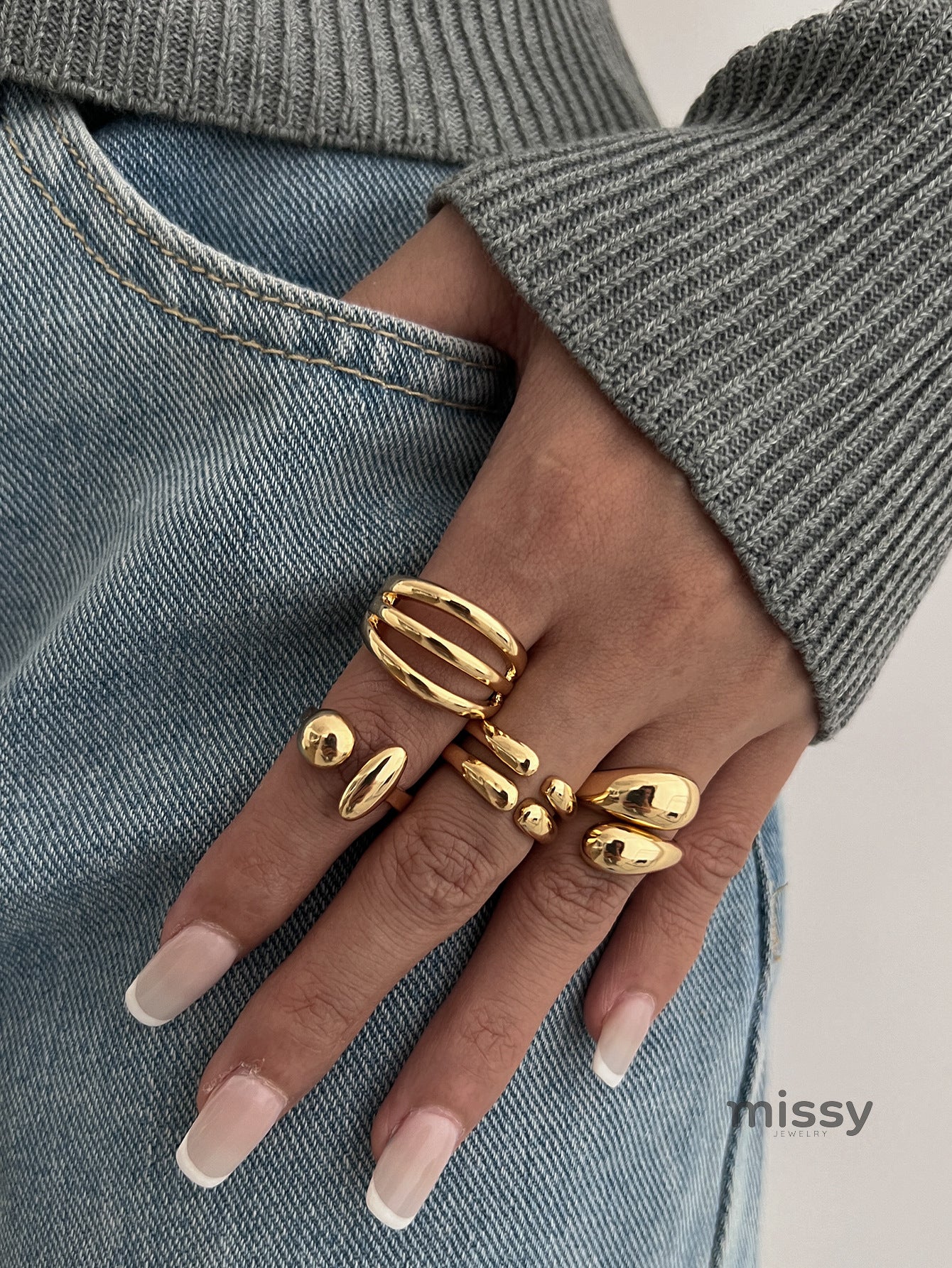 Ashlynn Geometric Ring Set [XCHE6I1M]