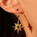 Asymmetric Star and Moon Drop Earrings [ASMYOJTG]