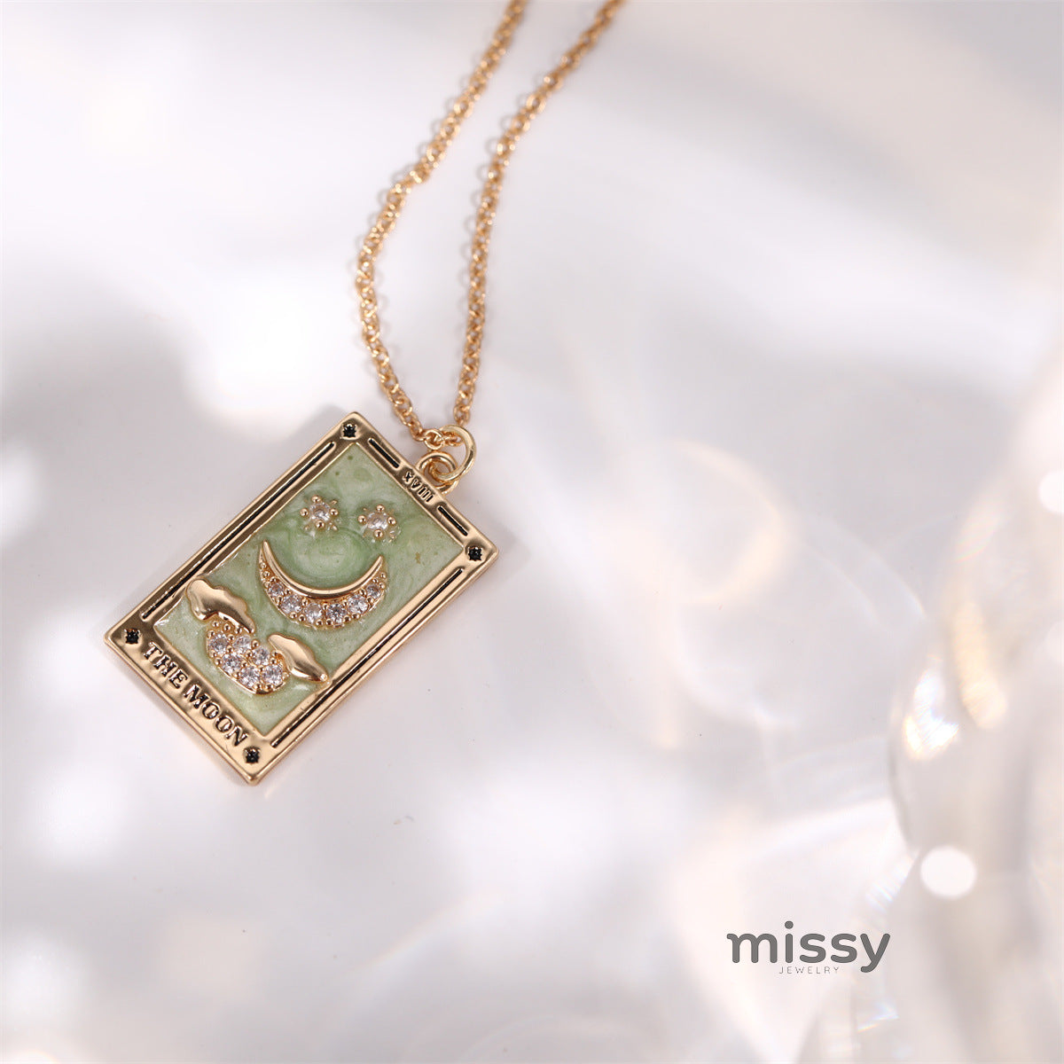 Athena Gilded Tarot Charm Necklace [ZOLT351B]
