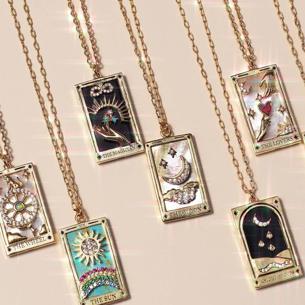 Athena Gilded Tarot Charm Necklace [EV5KSKRH]