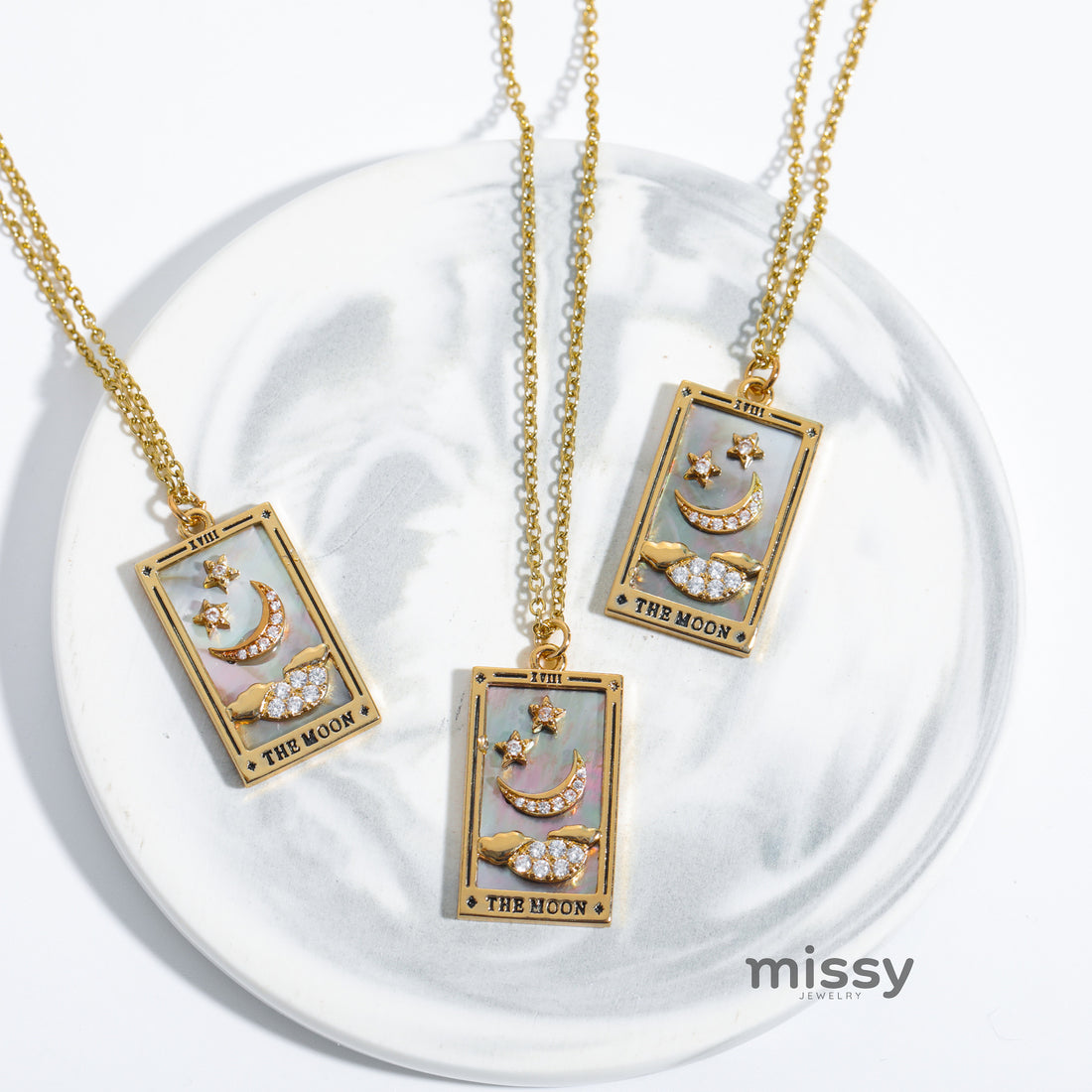 Athena Gilded Tarot Charm Necklace [EV5KSKRH]