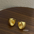 Audree Textured Shell Hoops [JN1ARQ7O]