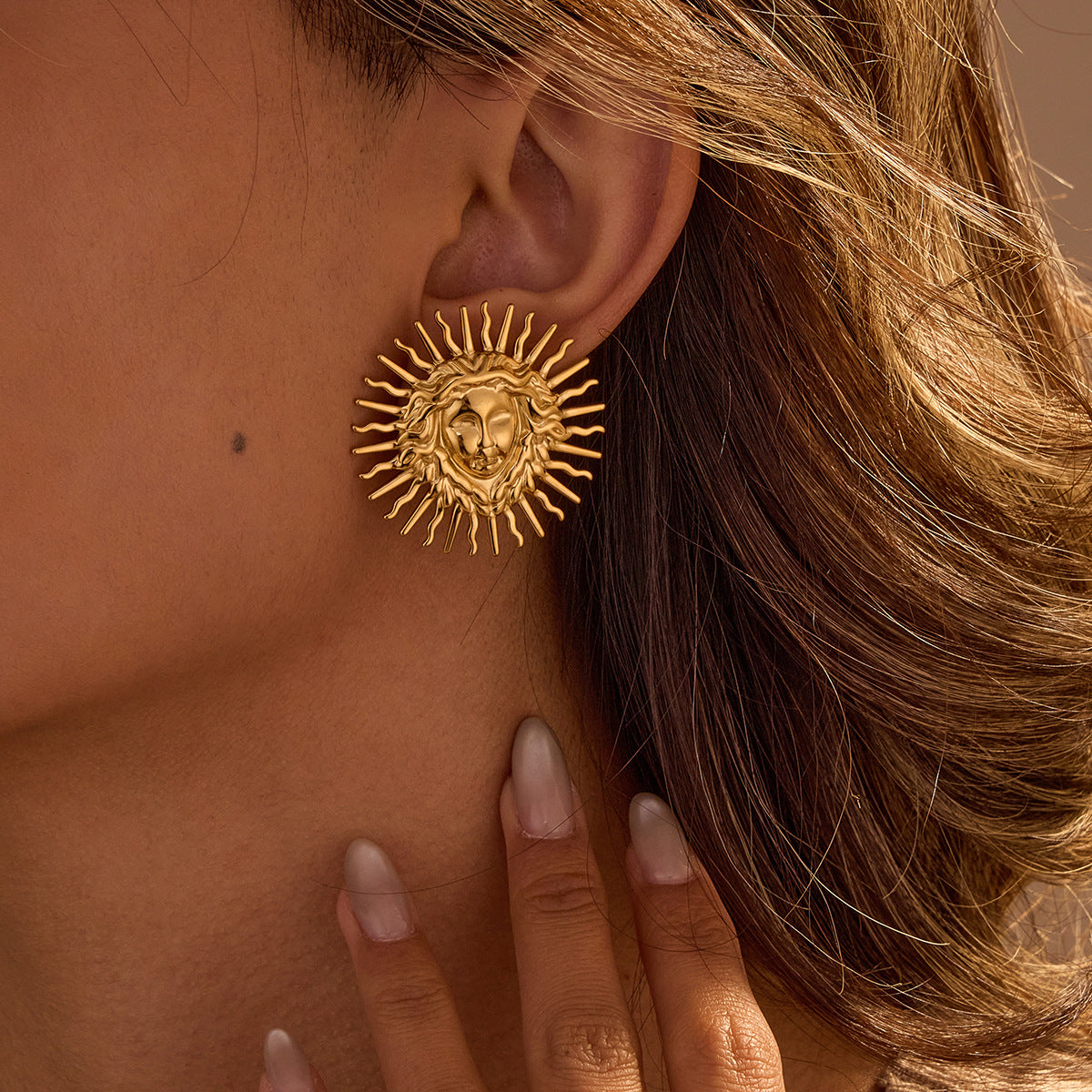 Auriel Sun Goddess Statement Earrings [DPYRRVKT]