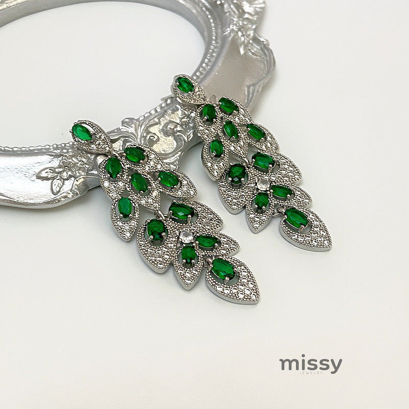 Avangeline Zircon Leaf Earrings [9OOKIE4K]