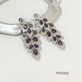 Avangeline Zircon Leaf Earrings [PT98FLAX]