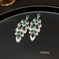 Avangeline Zircon Leaf Earrings [T3PE9RKG]