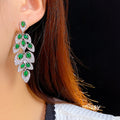 Avangeline Zircon Leaf Earrings [2DK01WLN]