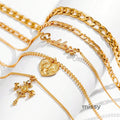 Avneet Layered Heart Cross Necklace [EG3BVGHR]