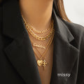 Avneet Layered Heart Cross Necklace [RF4UTYKM]