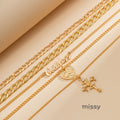 Avneet Layered Heart Cross Necklace [FD5D1P3M]
