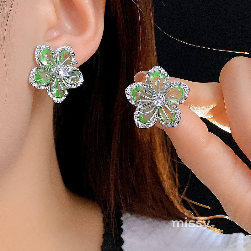 Avni Zircon Flower Earrings [YWV5NMZA]
