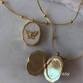 Avyanna Golden Butterfly Locket Necklace [CTN52DO0]