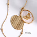 Avyanna Golden Butterfly Locket Necklace [BCRF1XG4]