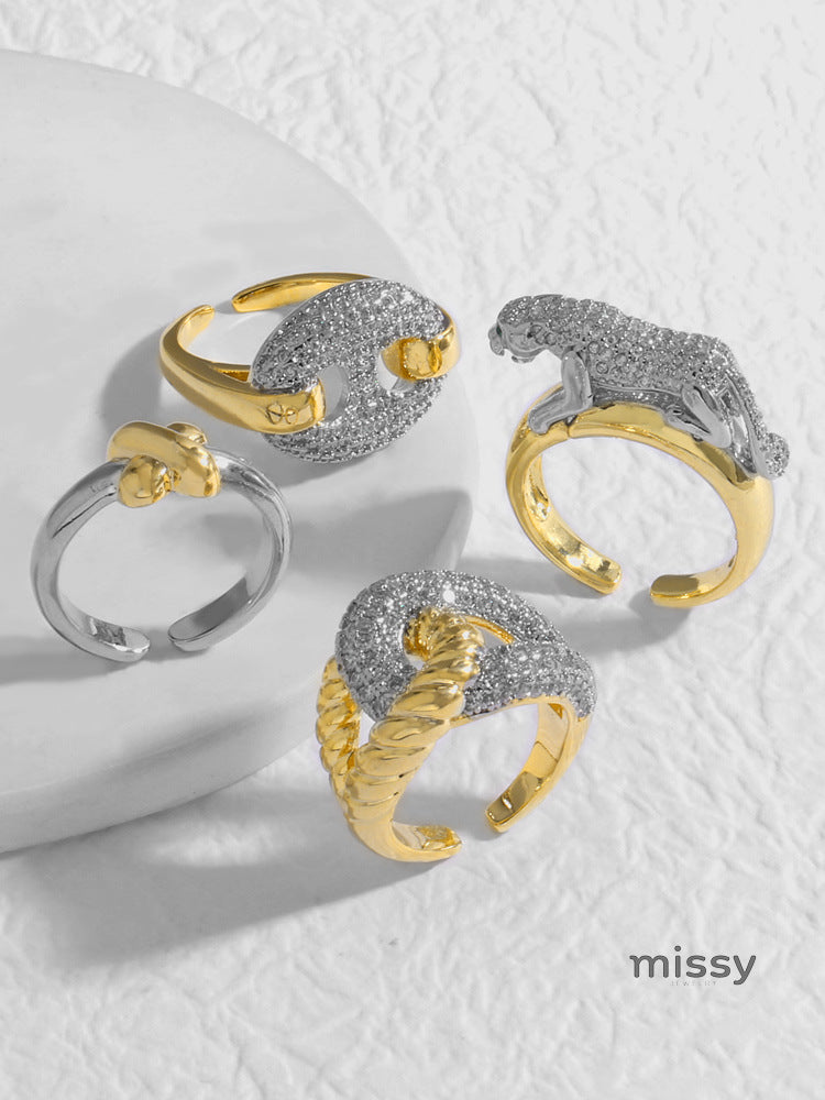 Ayah Dual-Tone Leopard Ring [K079JX8Q]